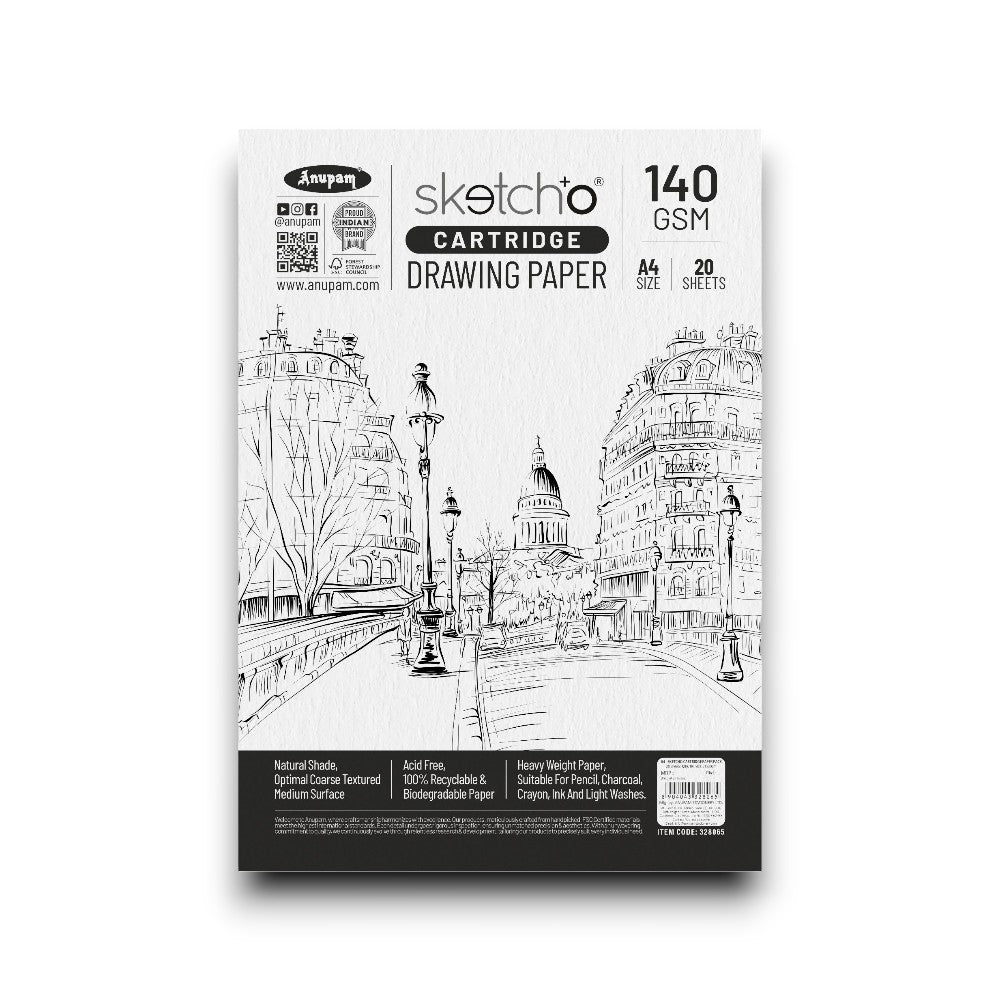 Anupam Sketch-O Cartridge Drawing Paper 140 GSM - Loose Sheets